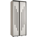 Stauraumschrank mit Schiebetueren 60 x 110 x 235 cm schwarz