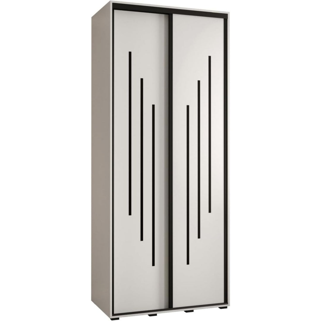 Stauraumschrank mit Schiebetueren 60 x 110 x 235 cm schwarz