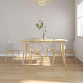 Tisch mit Metallgestell transparent