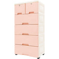 Kommode mit Schubladen mit Tueren rosa