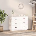 Kommode Weies Massivholz Sideboard Schubladen Stabiler natur