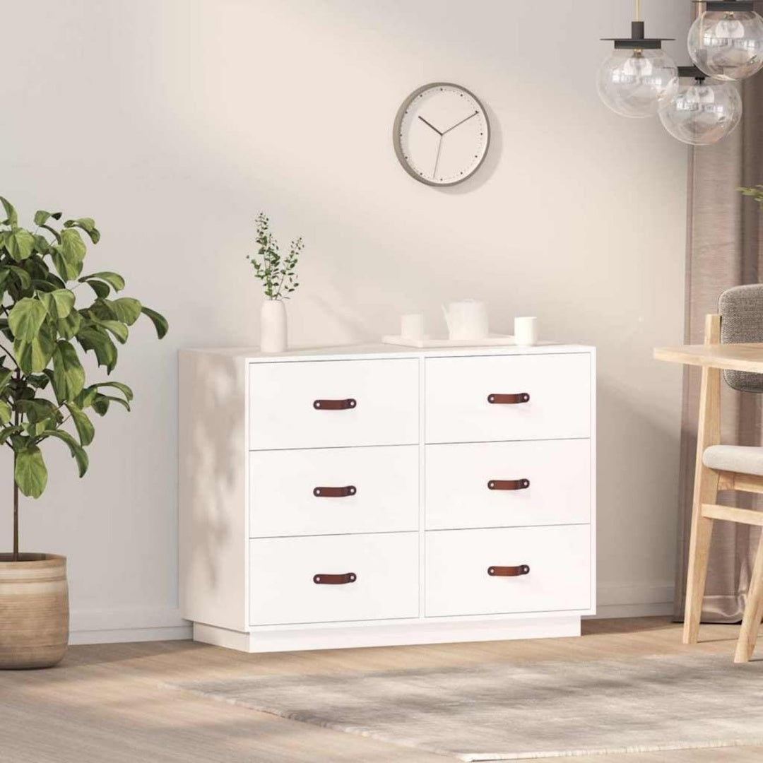 Kommode Weies Massivholz Sideboard Schubladen Stabiler natur