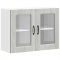 Aufbewahrungsschrank mit Tueren 80 x 31 x 60 cm grau