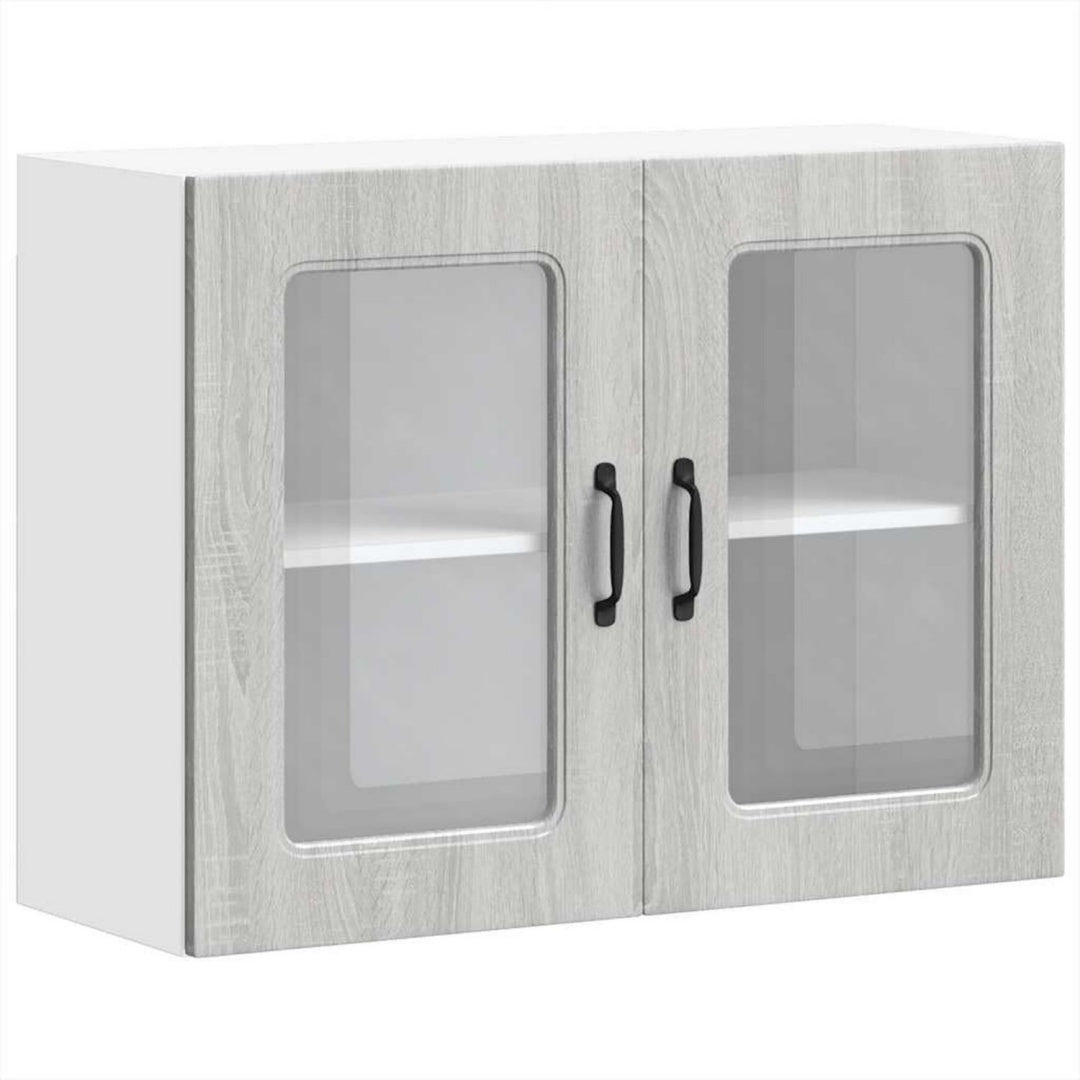 Aufbewahrungsschrank mit Tueren 80 x 31 x 60 cm grau
