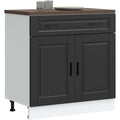 Schubladenschrank mit Schubladen 80 x 46 x 81.5 cm schwarz