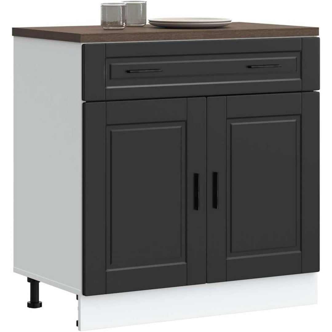 Schubladenschrank mit Schubladen 80 x 46 x 81.5 cm schwarz