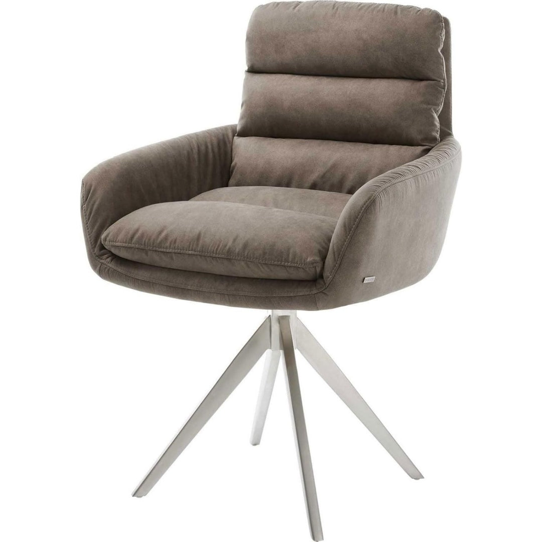 Stuhl silber drehbar mit Stahlgestell