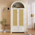 Stauraumschrank Moimhear Kleiderschrank, Rattan-Flechten, offene halbrunde schwarz