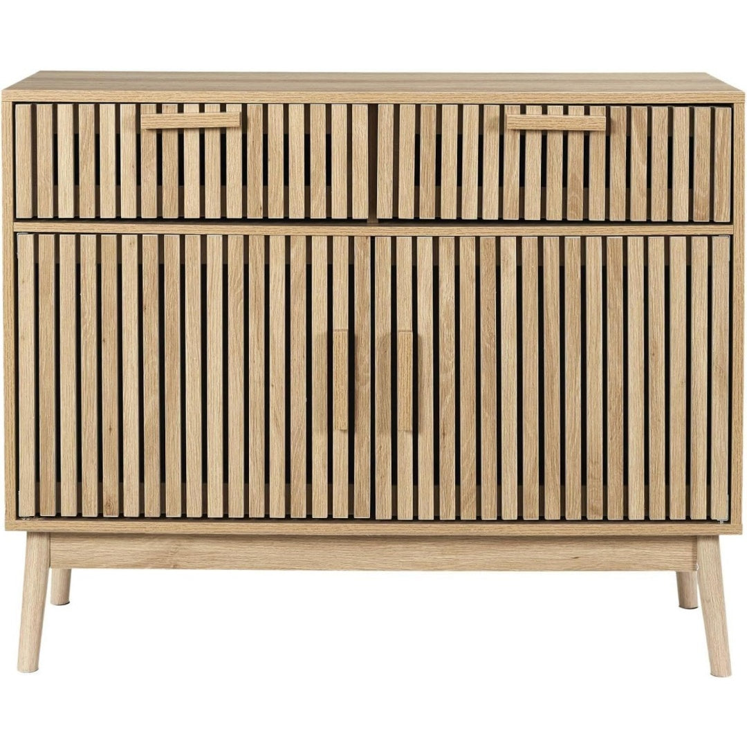 Schubladenschrank mit Schubladen mit Tueren natur
