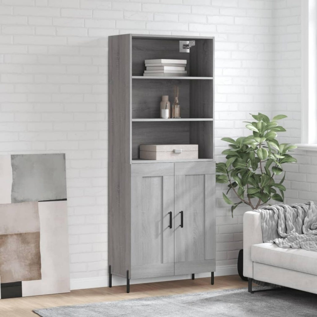 Stauraumschrank mit Tueren 50 x 340 x 1800 Millimeter grau