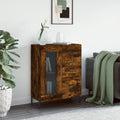 Stauraumschrank Sideboard Rauchereiche Holzwerkstoff Metallfuen, Schubladen natur