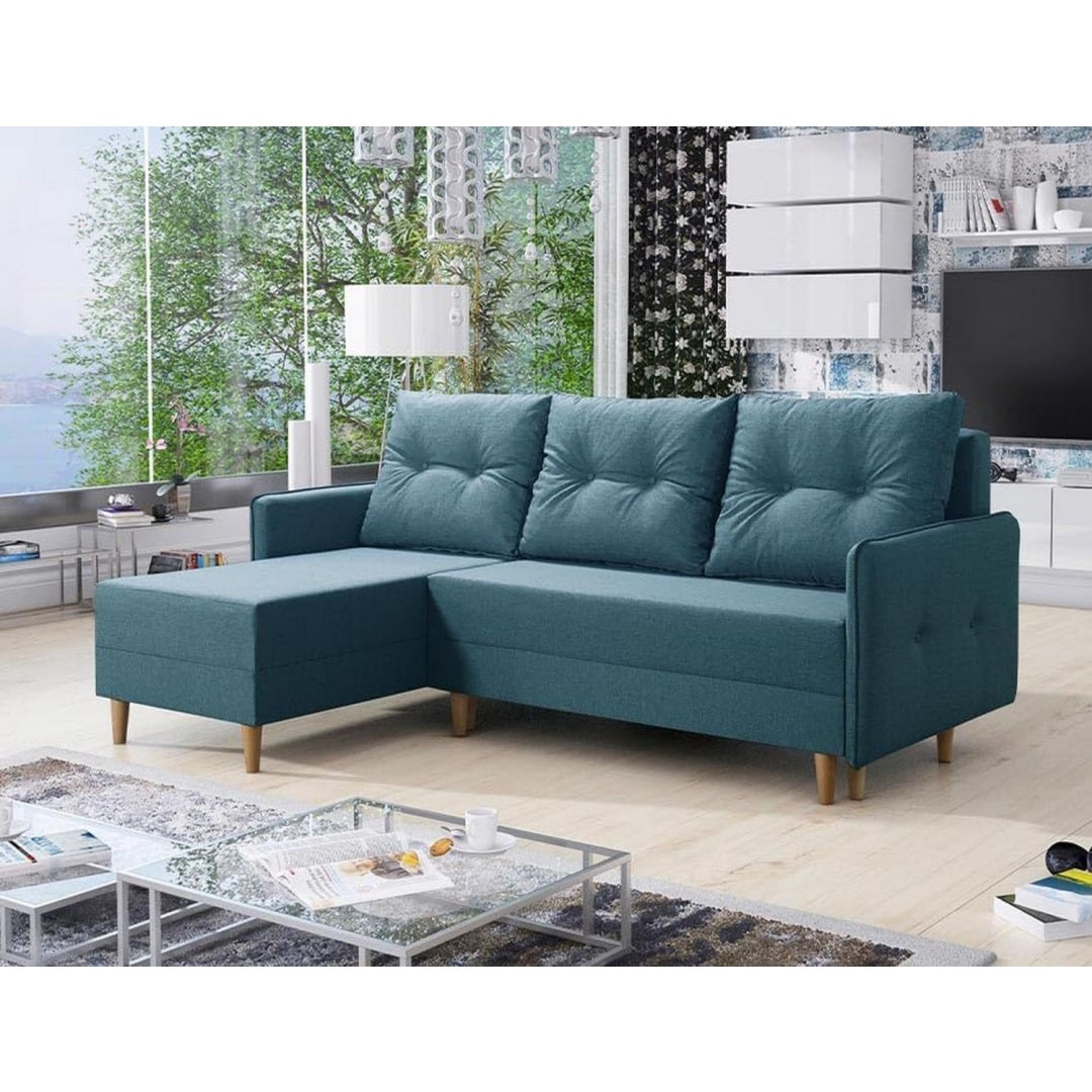 Wohnzimmersofa mit Tueren mit Stauraum natur