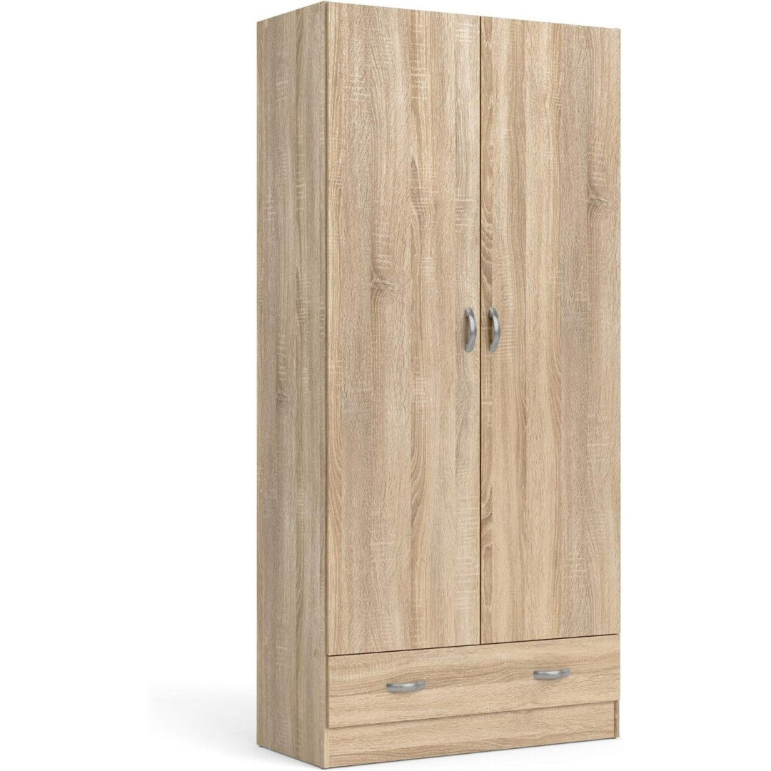 Stauraumschrank Dmora Kleiderschrank zwei Turen einer schwarz